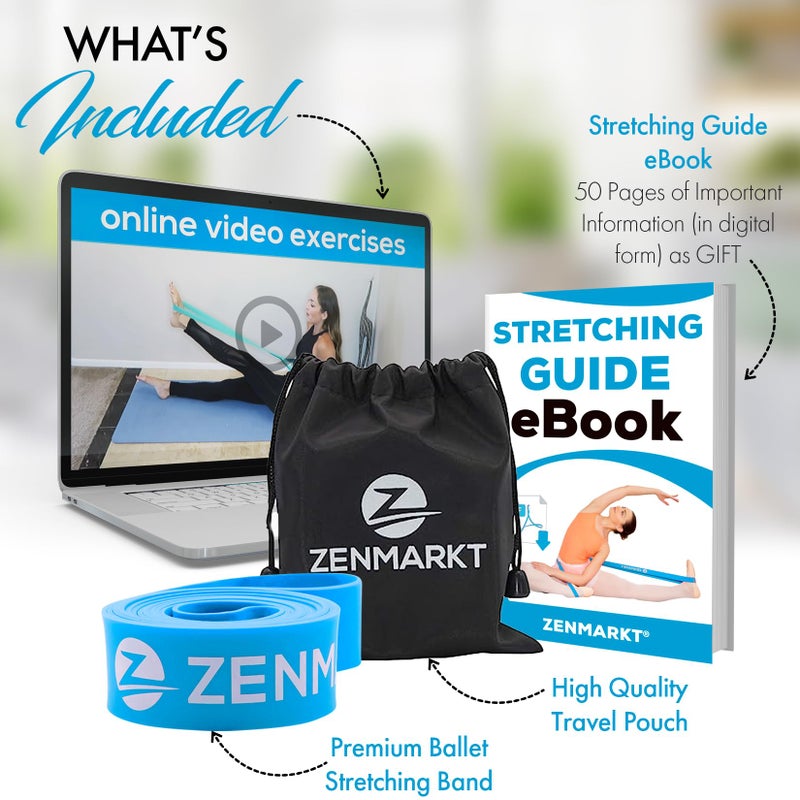 Zenmarkt Ballet Stretch Bands for Flexibility and Strength - Stretch Bands Ideal to Have as Dance Equipment in Every Competition - Suitable for Gymnastics, Cheerleading, and Pilates Training(Blue) - Image 2